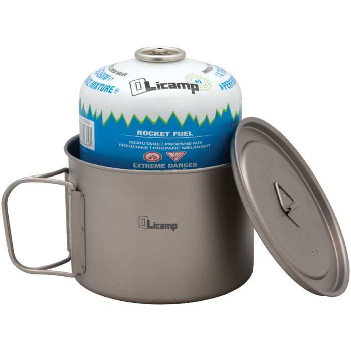 Olicamp Space Saver Pot with Lid - Titanium 900ml
