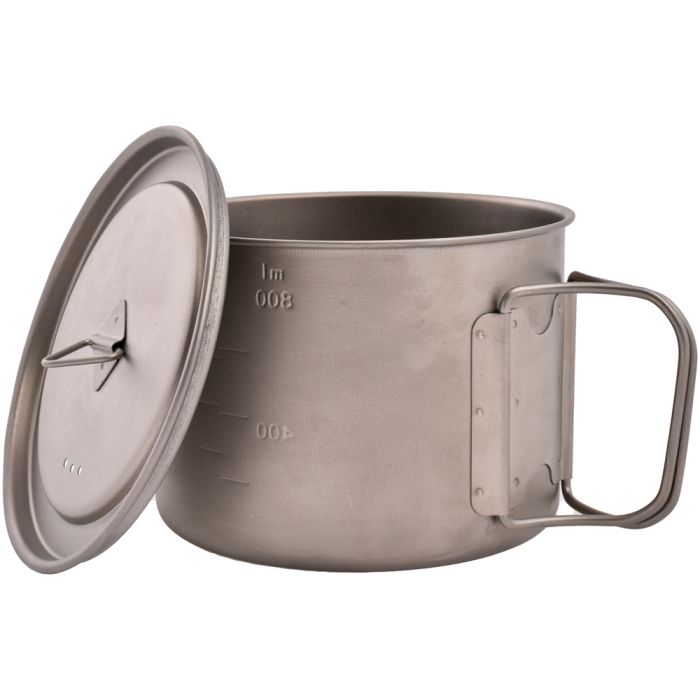 Olicamp Space Saver Pot with Lid - Titanium 900ml