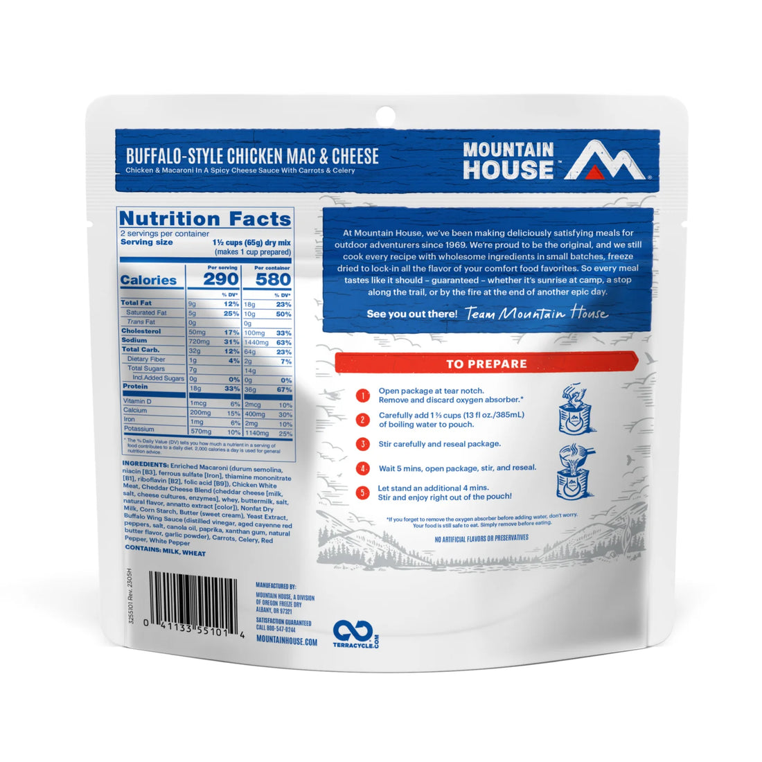 Mountain House Buffalo Chicken Mac and Cheese