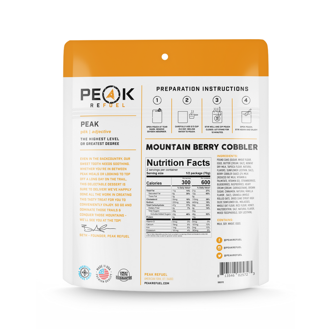 Peak Refuel Mountain Berry Cobbler