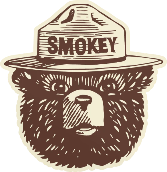 Smokey Bear Logo Sticker
