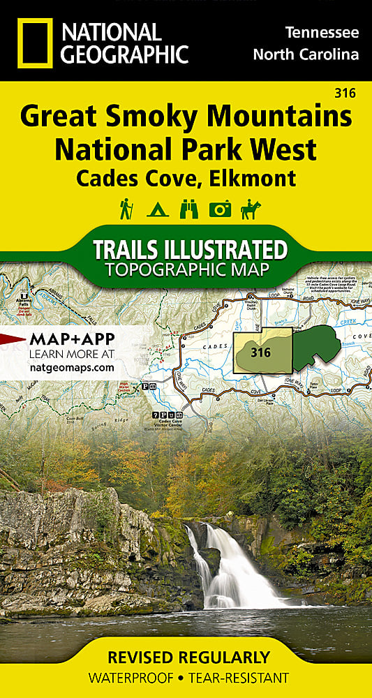National Geographic Trails Illustrated 316 Cades Cove Elkmont Map
