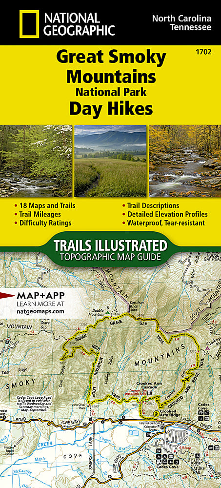 National Geographic Trails Illustrated Great Smoky Mountains Day Hikes Map