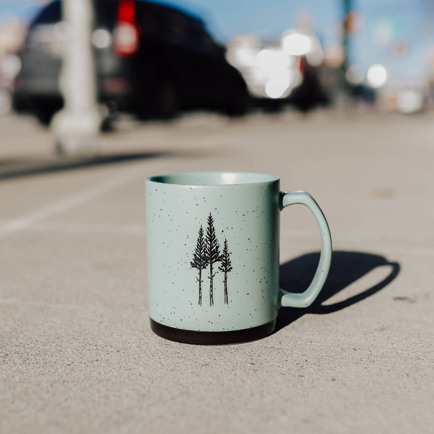 Rustic Three Tree Ceramic Mug- Sage