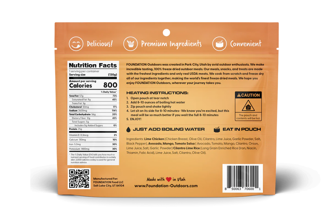 Foundation Outdoors Lime Chicken with Avocado Mango Salsa