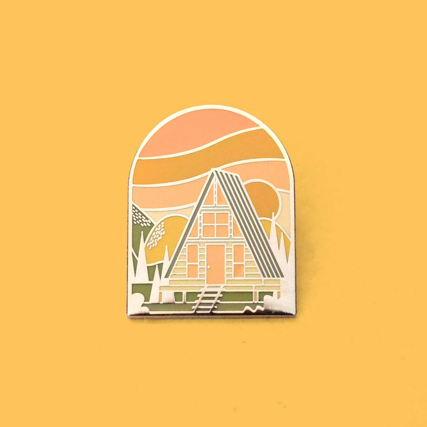 Summer A-Frame Cabin Pin