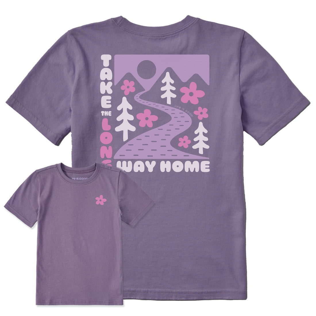 Kids Long Way Home Flowers Short Sleeve Crusher Tee - Life is Good