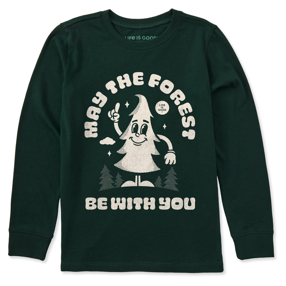 Kids May the Forest Be With You Mascot Long Sleeve Crusher Tee - Life is Good