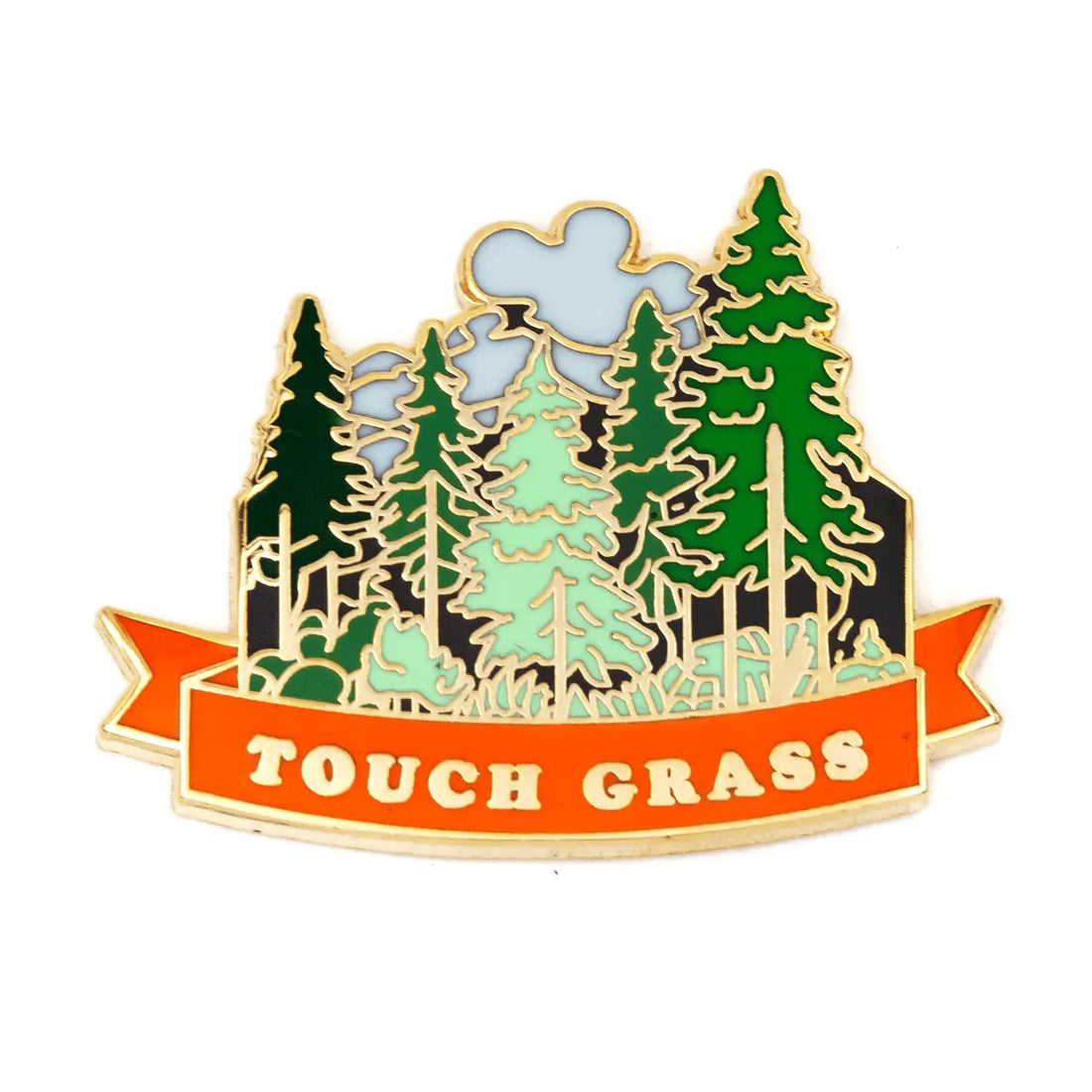 Touch Grass Enamel Pin
