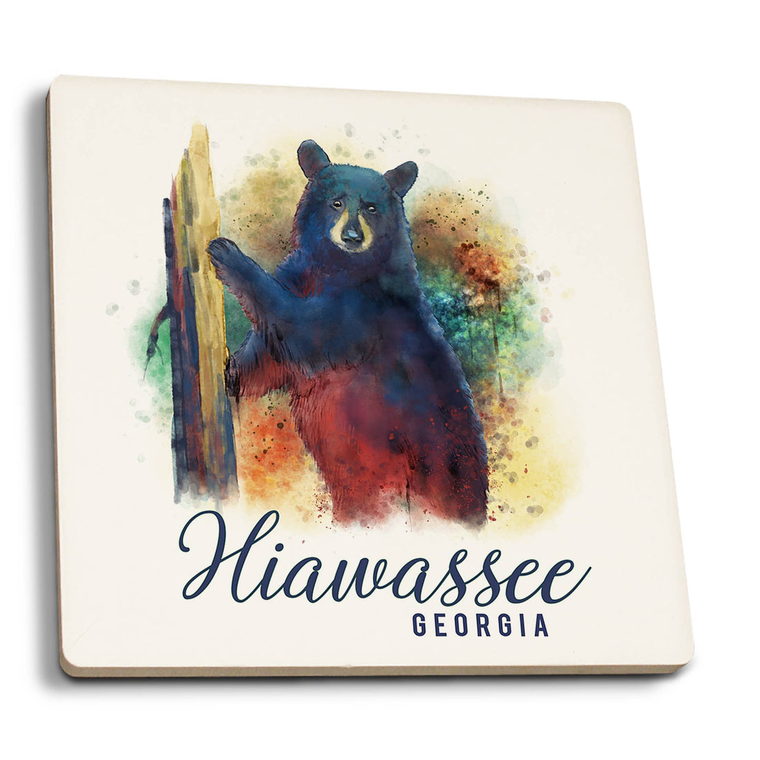 Hiawassee Black Bear Watercolor Coaster