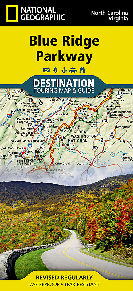 National Geographic Blue Ridge Parkway Destination Touring Map &amp; Guide