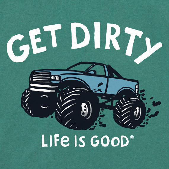 Kids Get Dirty Truck Crusher Tee - Life is Good