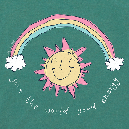 Kids Sun and Rainbow Good Energy Long Sleeve Crusher Tee - Life is Good