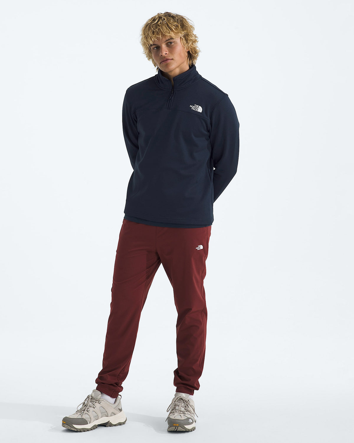 The North Face Men’s Cedar Trail Grid Fleece ¼-Zip - Summit Navy