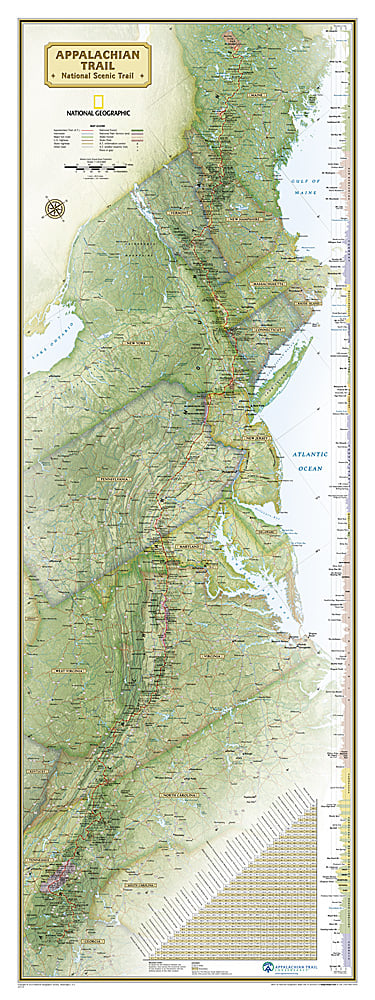 National Geographic Appalachian Trail Wall Map