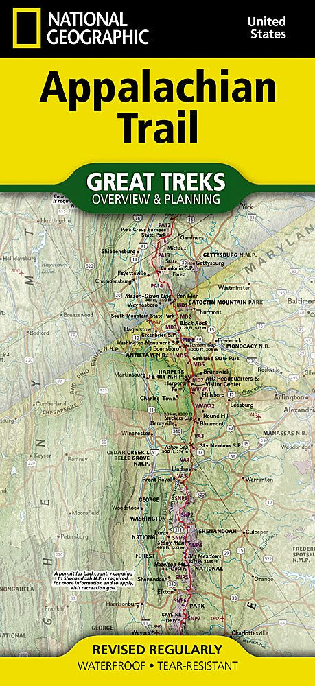 National Geographic Trails Illustrated 5501 Appalachian Trail Overview &amp; Planning