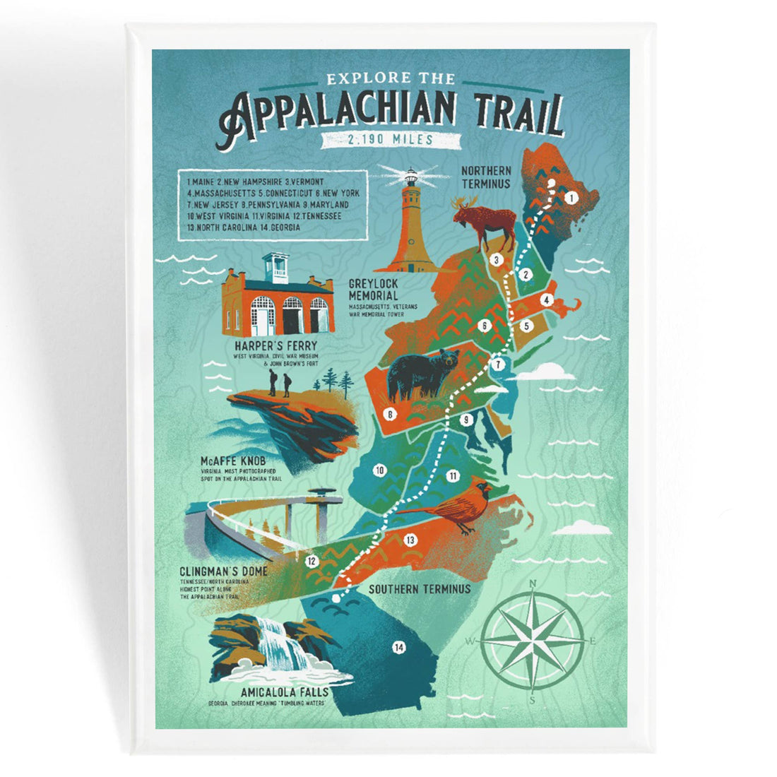 Explore the Appalachian Trail Map Magnet