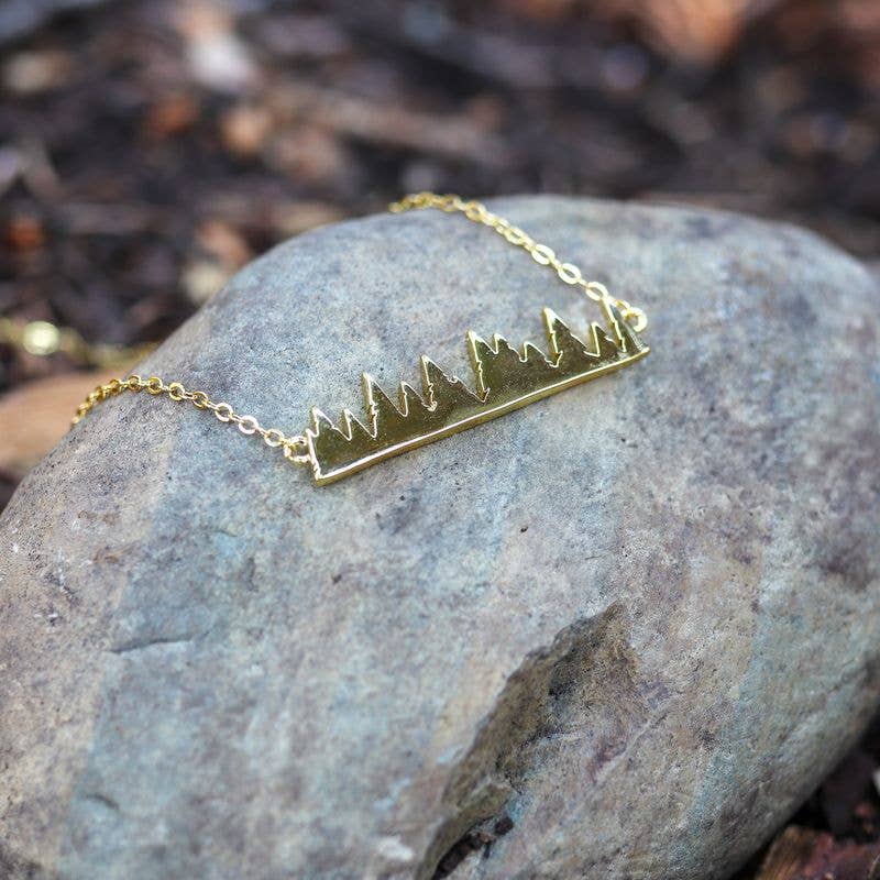 Tree Line Necklace - Gold