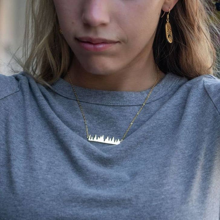 Tree Line Necklace - Gold