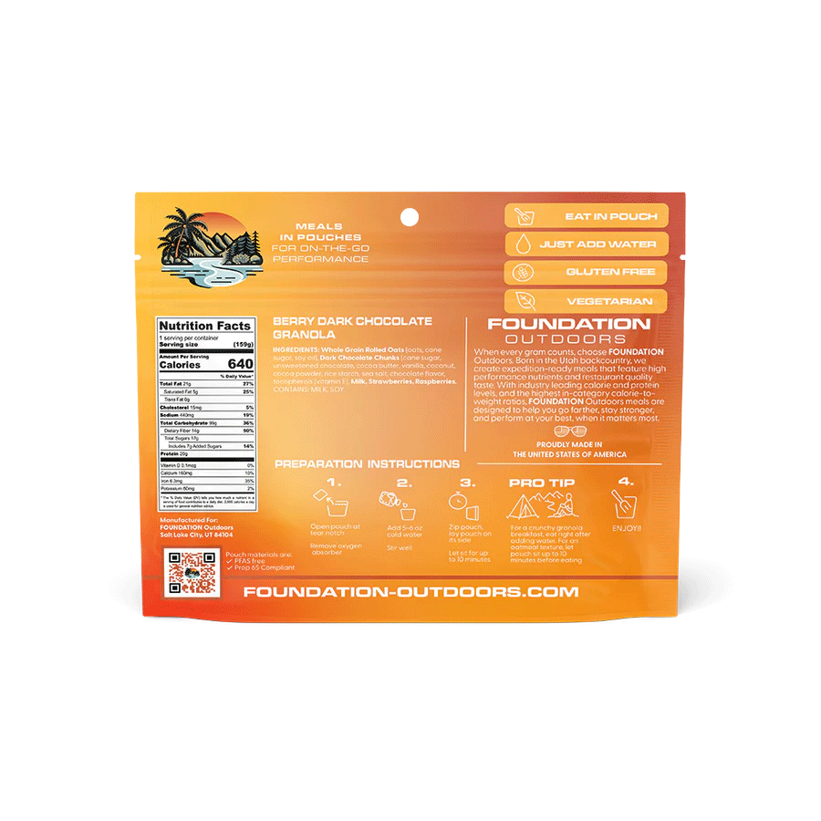 Foundation Outdoors Berry Dark Chocolate Granola