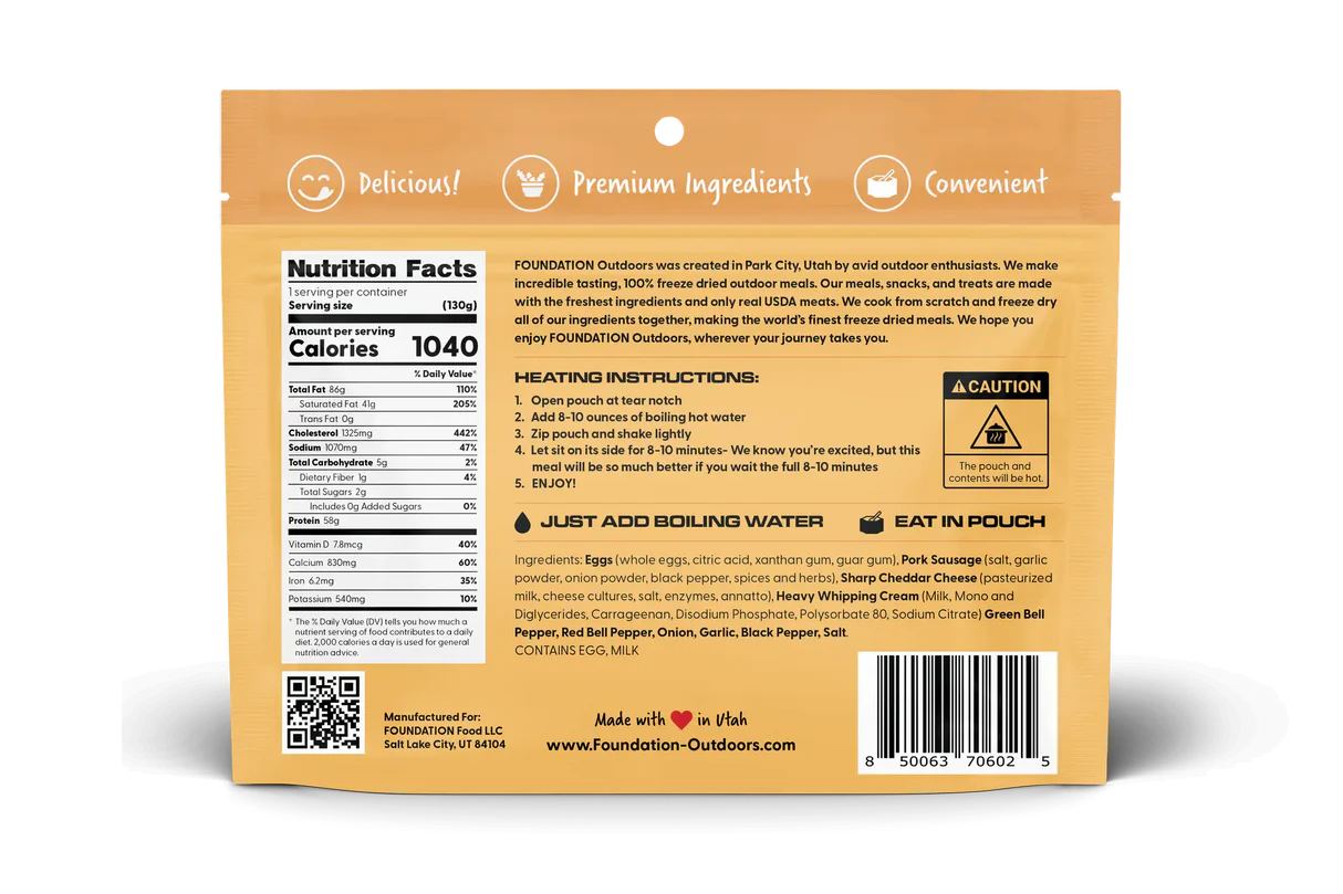 Foundation Outdoors Rise &amp; Shine Breakfast Meal