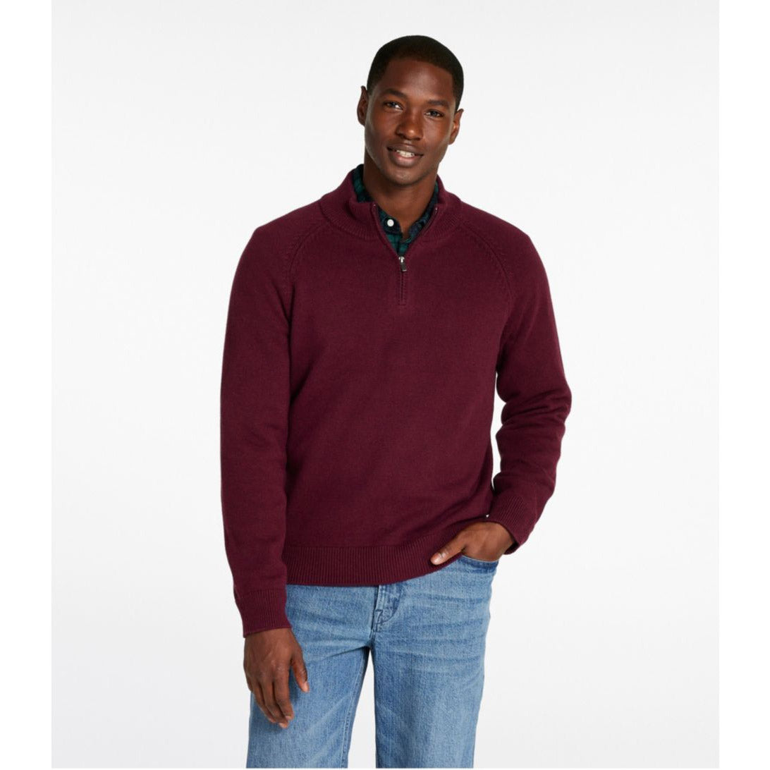 L.L.Bean Men s Wicked Soft Cotton Cashmere Quarter Zip Trailful Outdoor Co