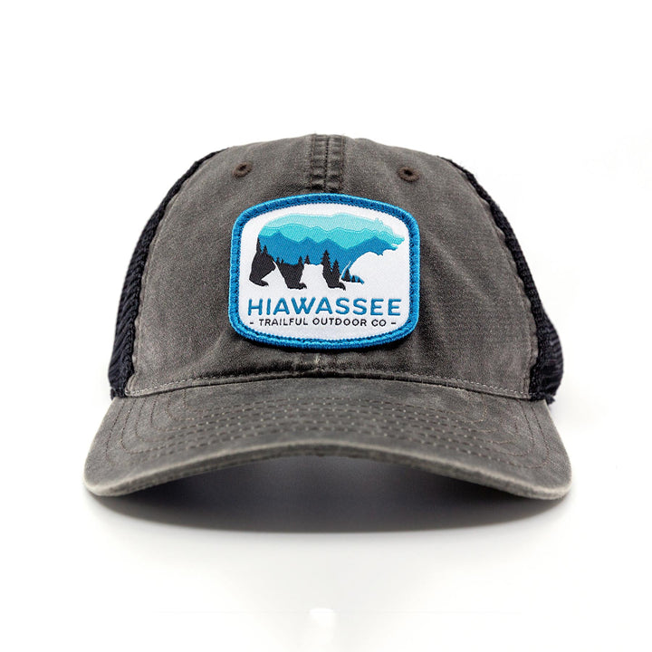 Trailful Hiawassee Bear Trucker Hat - Gray / Black
