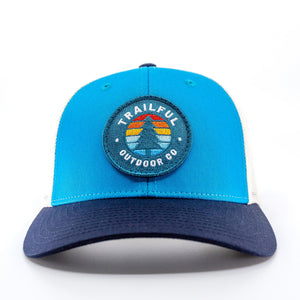 Trailful Southern Pine Trucker Hat - Blue Teal / Birch / Navy