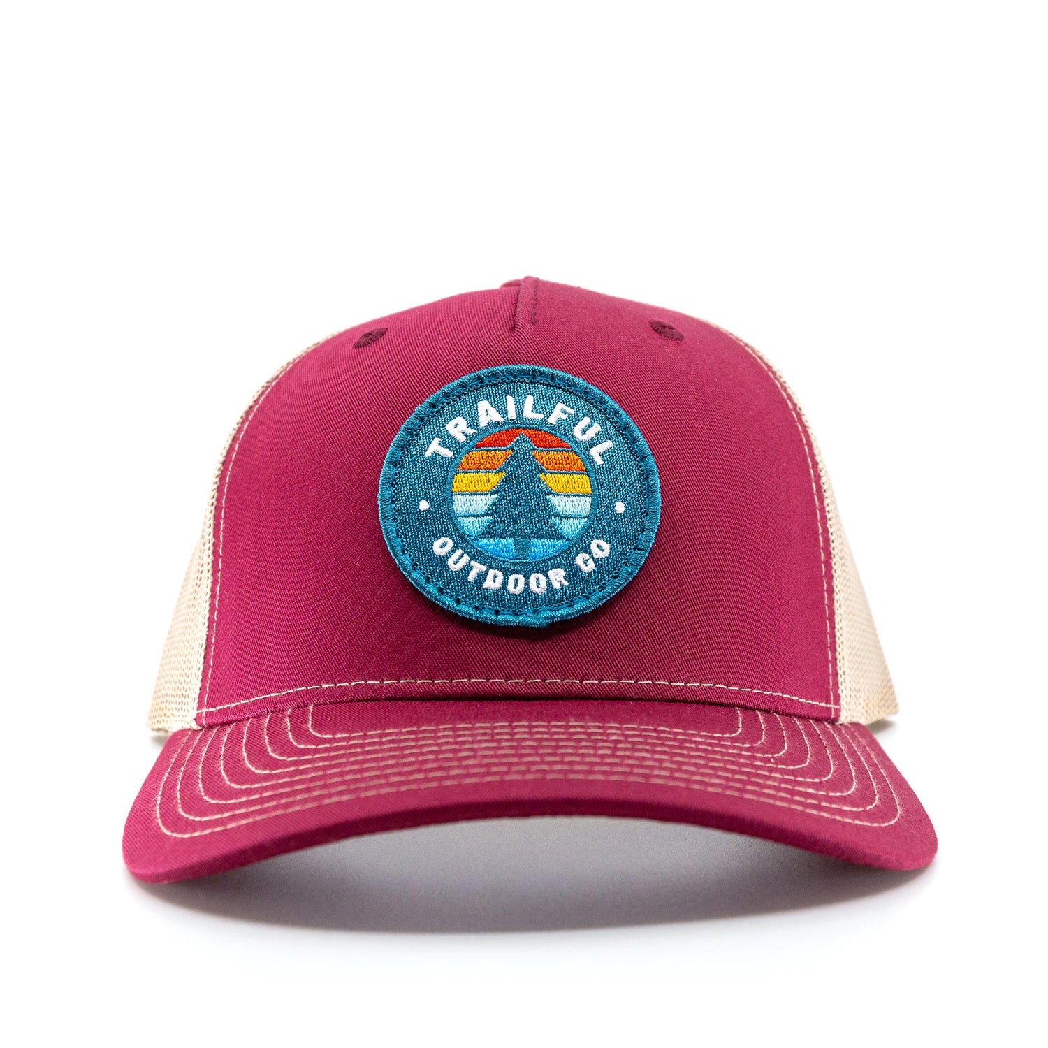 Trailful Southern Pine Trucker Hat - Cardinal - Tan