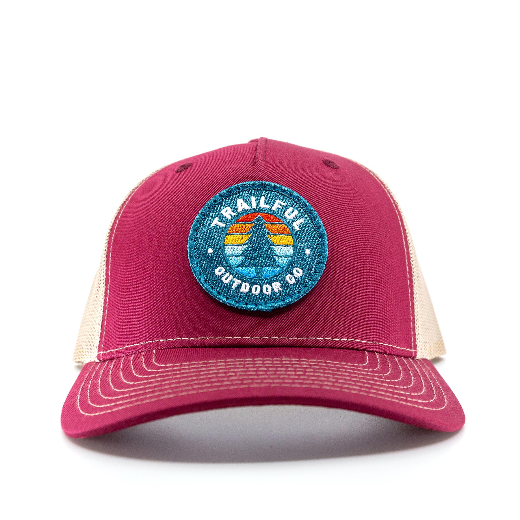 Trailful Southern Pine Trucker Hat - Cardinal - Tan