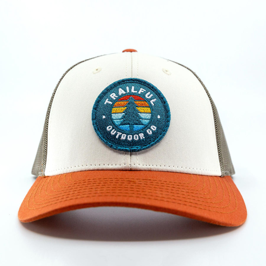Trailful Southern Pine Trucker Hat - Cream/Loden/Dark Orange