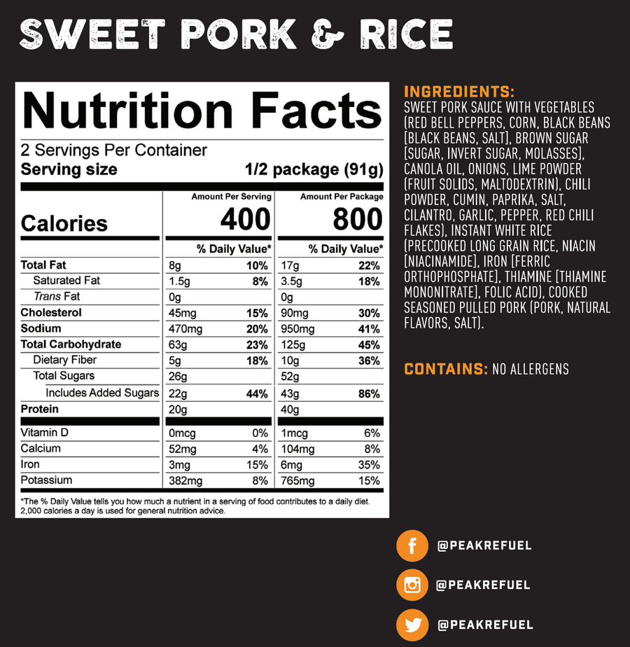 Peak Refuel Sweet Pork and Rice