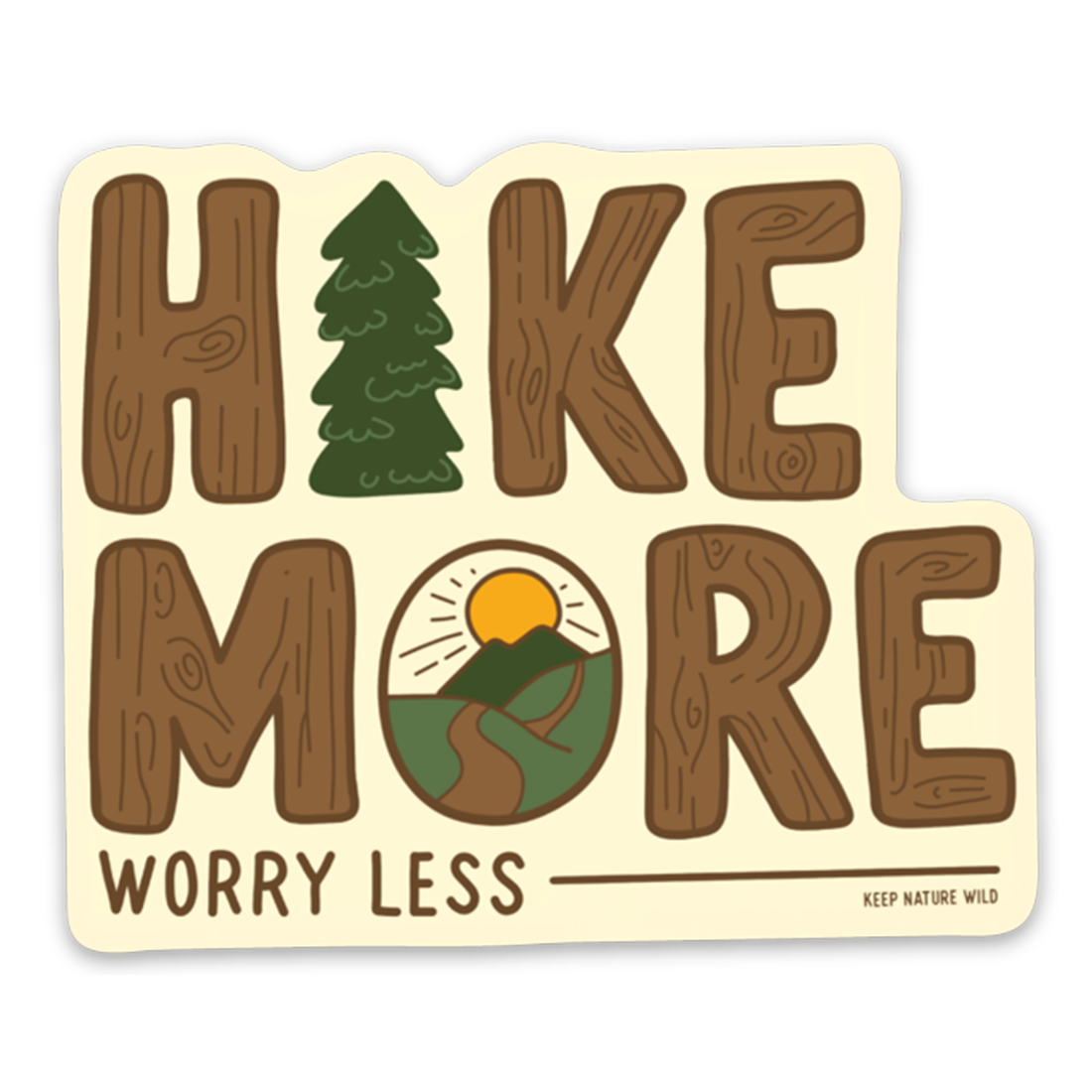 Hike More Worry Less Sticker