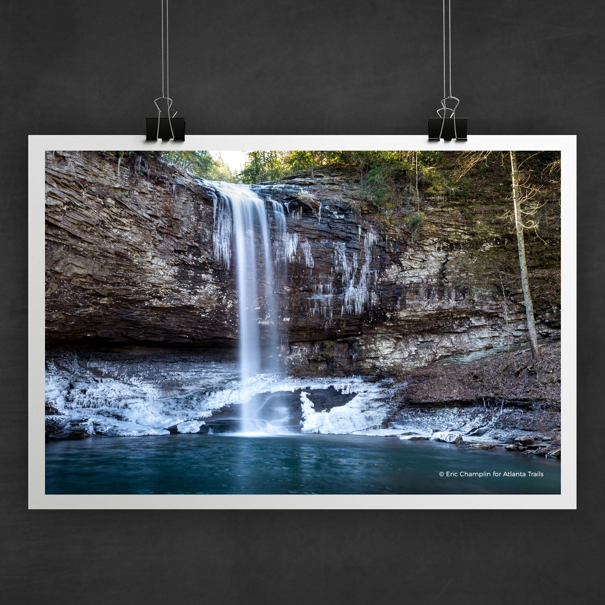 Cloudland Canyon Winter Waterfall Photo Art Print