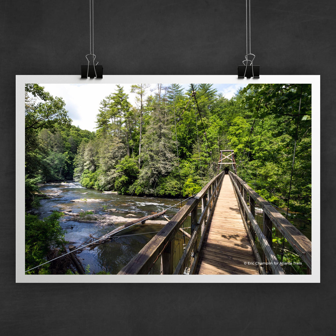Toccoa River Swinging Bridge Photo Art Print