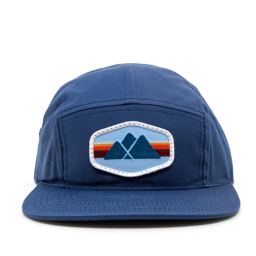 Trailful Mountain Logo 5-Panel Camper Cap - Light Navy