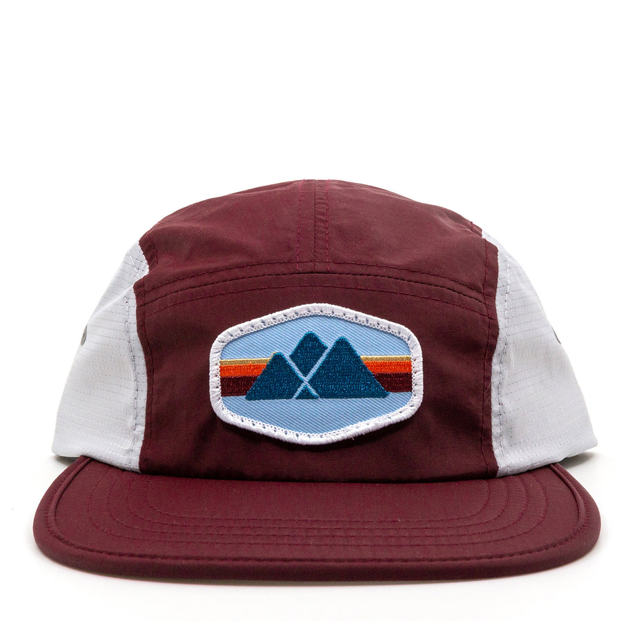 Trailful Mountain Logo Breathable Mesh Hat - Maroon / Glacier Gray