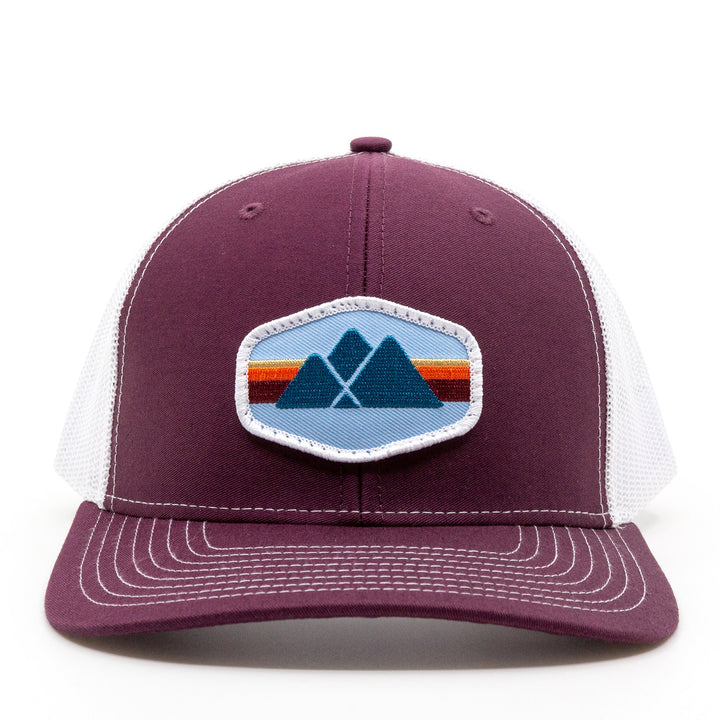 Trailful Mountain Logo Trucker Hat - Marooon / White
