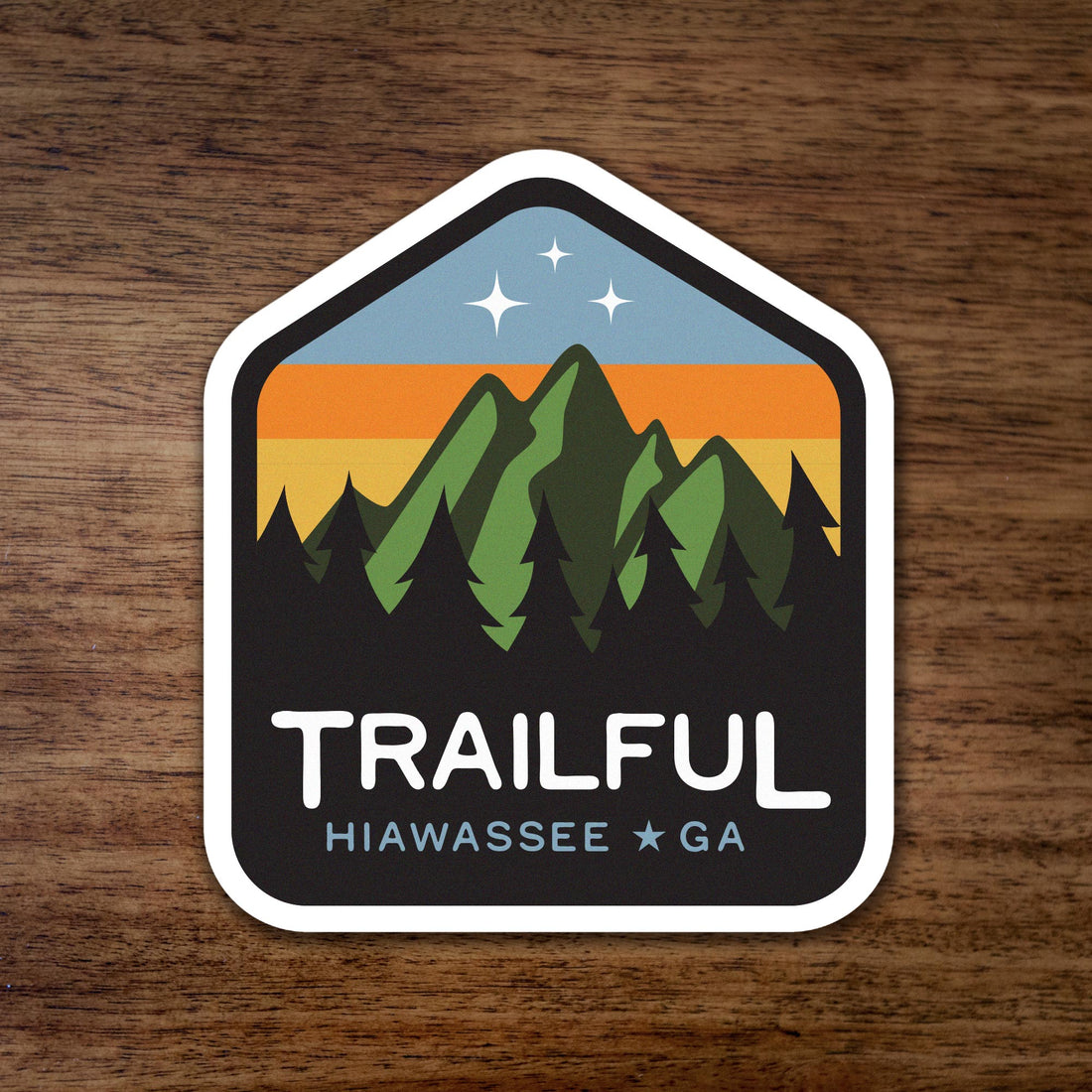 Trailful Mountains Starry Sunset Sticker