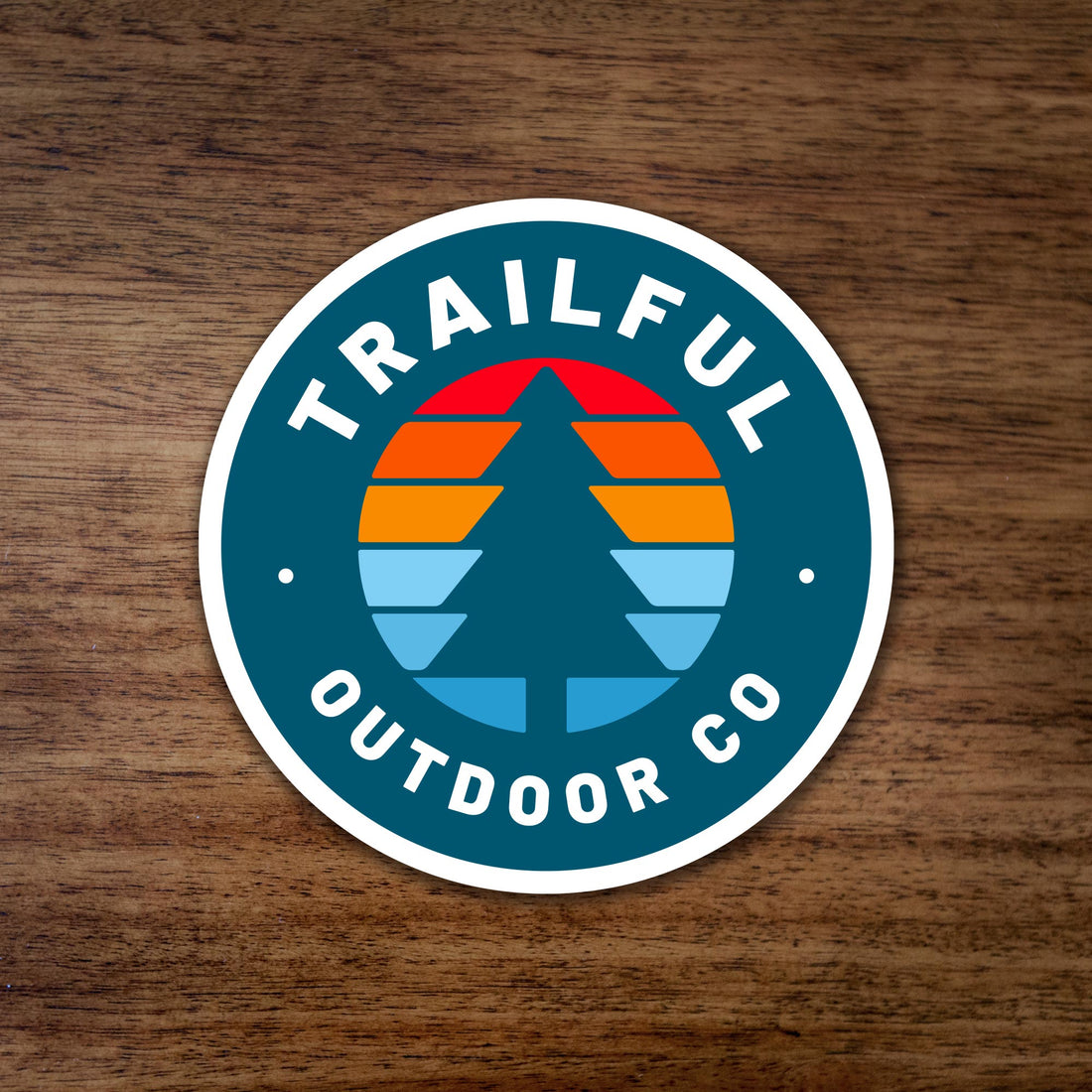 Trailful Rainbow Sunset Tree Sticker