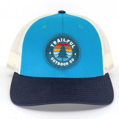 Trailful Southern Pine Trucker Hat - Teal / Birch / Navy
